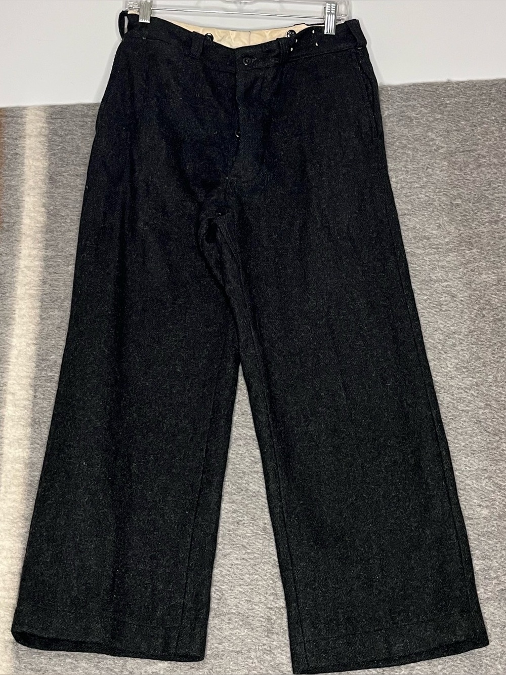 Vintage 50s 60s Sanforized Boat Sail Cloth Pants Heavy Wool Size 30x26 Button